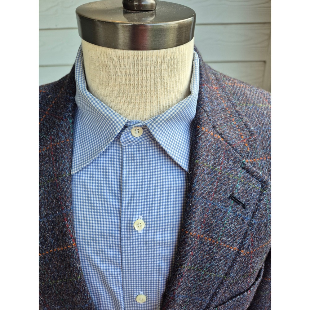 Colours by Alexander Julian Mens Wool‎ Tweed Windowpane Blazer Grey Jacket 40 L - Picture 2 of 7